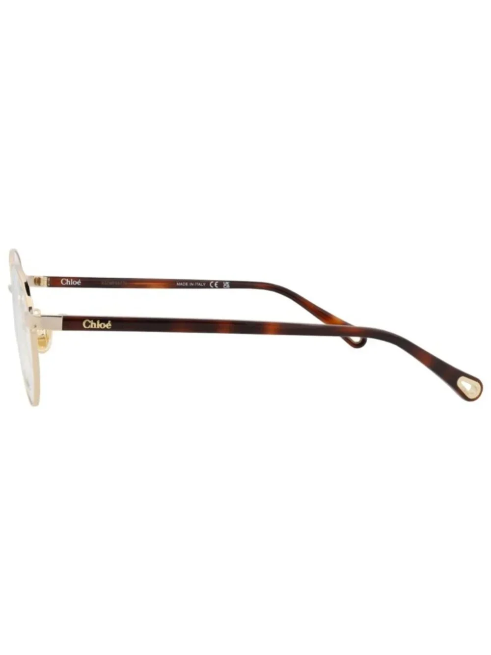 New Chloé Women's Eyeglasses Round Oval Metal Frame Gold Havana Transparent